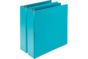 Samsill Plant-Based 2 Inch Durable Round Ring, Made in USA, View Binder, Eco-Friendly, USDA Certified Biobased, 2 Count,Pack of 1, Turquoise