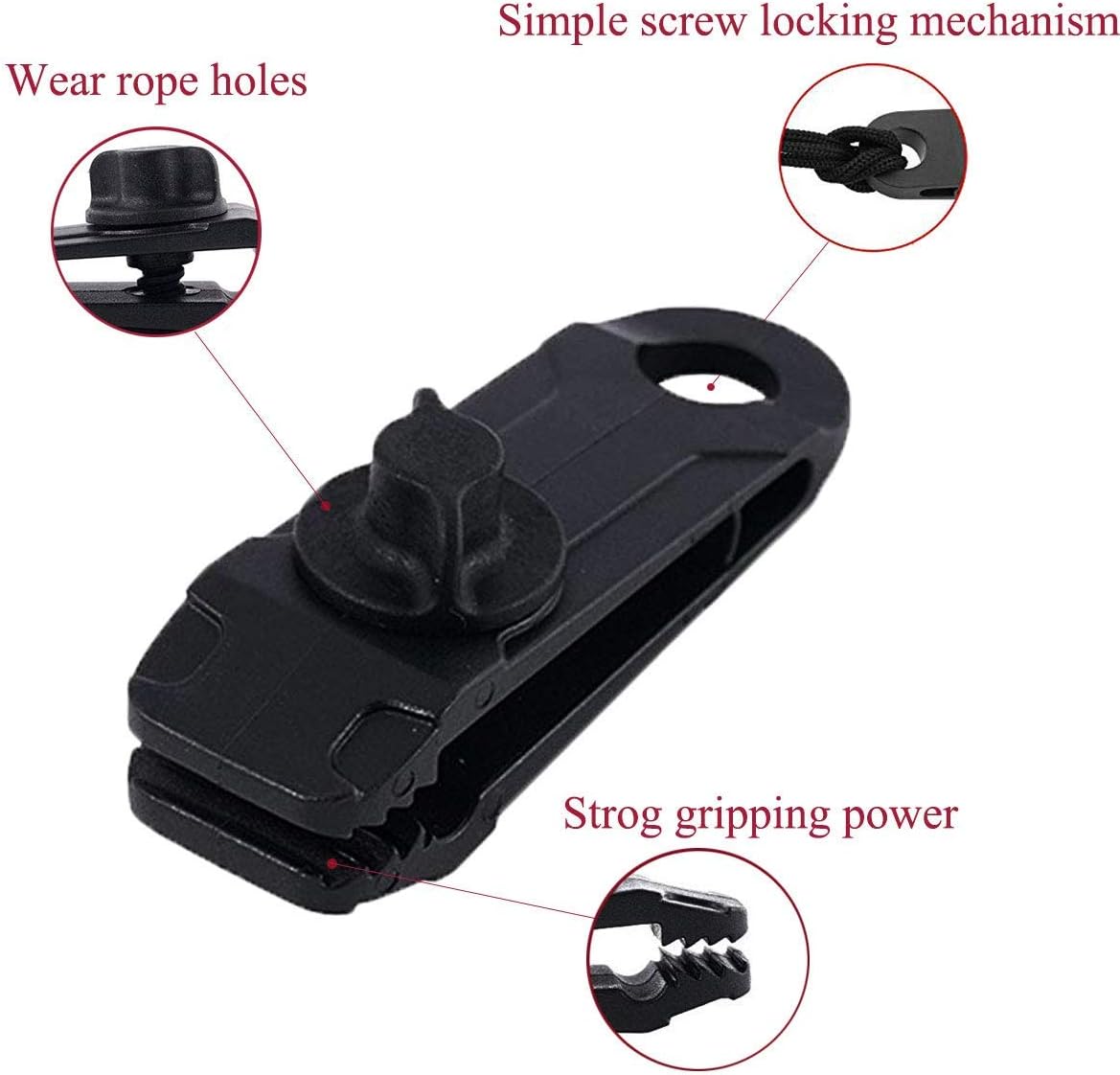 12pcs Tarp Canvas Clips Heavy Duty Lock Grip Clamps Thumb Screw Tent Clip Awning Clamp Set Jaw Tent Snaps Tarps Canopies and Covers Locking Clamp Design for Outdoors Camping Farming Garden Tarps: Sports & Outdoors