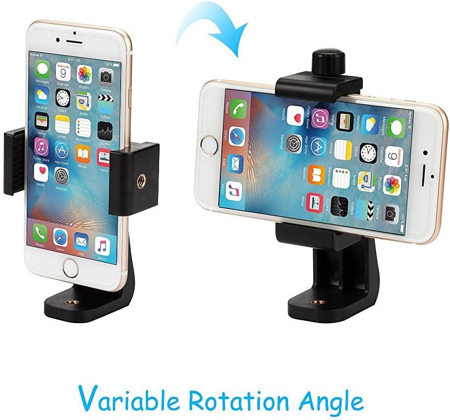 Vastar Universal Smartphone Tripod Adapter Cell Phone Holder Mount Adapter, Fits iPhone, Samsung, and all Phones, Rotates Vertical and Horizontal, Adjustable Clamp