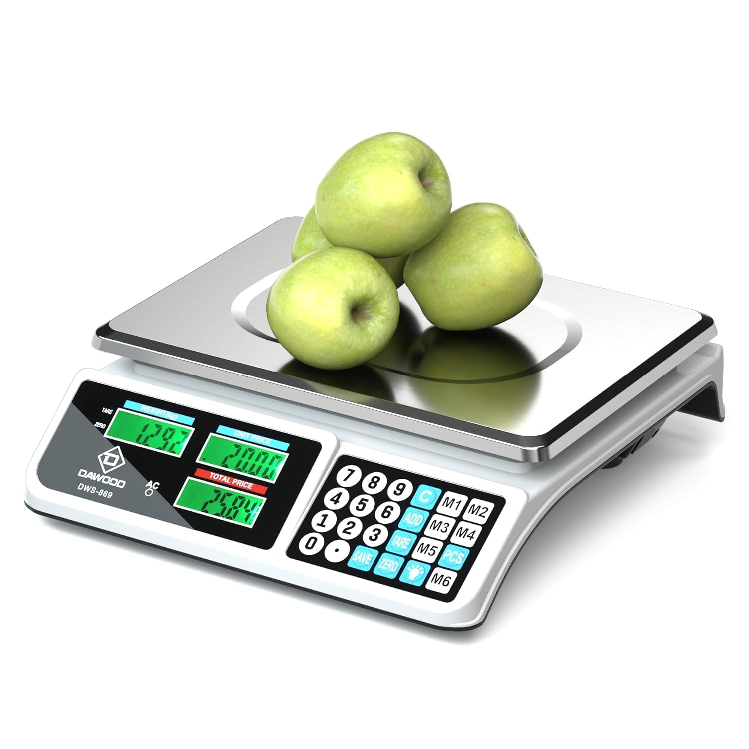 Photo 1 of 88LBS/40KG Price Computing Scale, Digital Produce Scale, Dual-Sided LCD Counting Scale, Commercial Food Scale, Stainless Steel Platform, LBS/KG for Meat Vegetable Fruit Farmers Market