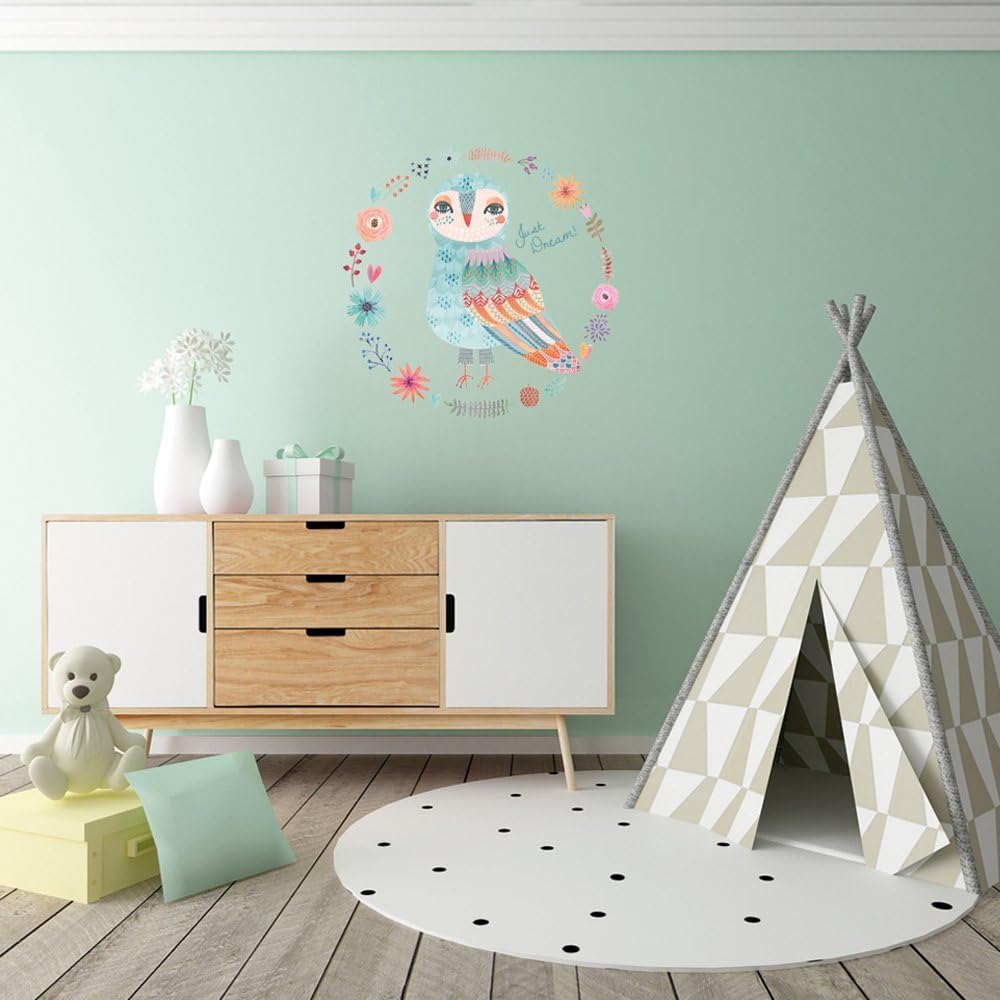 diseño de búho 60 cm de diámetro Multicolor Adhesivo Decorativo para