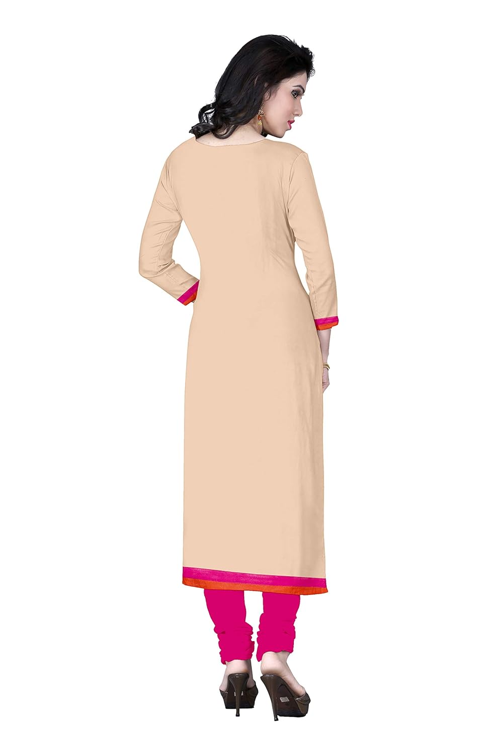 oomph! women's unstitched cotton blend salwar suit dupatta material - buttermilk beige