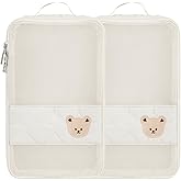 Baby Diaper Organizer - 2 Pack Waterproof Pouches, Mesh Bag, Reusable, Washable or Cloth Diapers (White)