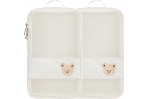 MOMIGO Baby Diaper Organizer - 2 Pack Waterproof Pouches, Mesh Bag, Reusable, Washable or Cloth Diapers (White)