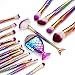 Goddessvan 18PCS Makeup Brush Set Premium 3D Mermaid Synthetic Foundation Eyebrow Eyeliner Blush Cosmetic Concealer Brushes