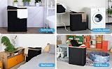 efluky 140L Laundry Basket with Lid 2 Compartments Removable Bags Black view 8
