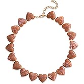 YUJIE Amber Acrylic Heart Choker Necklace for Women Vintage Punk Chunky Necklace Trendy Fashion Accessory