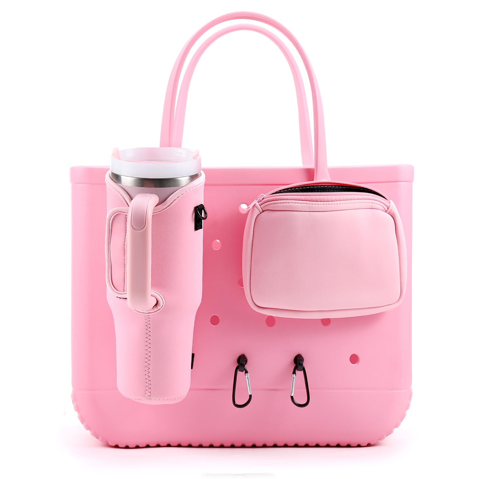 Photo 1 of MEETI 4PCS Organizer Holder for Bogg Bag, Accessories for Bogg Bags, Phone Holder compatible with Bogg Bag Original (Pink)