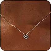 ZOERAY Valentines Day Gifts Birthstone Necklace for Women Non Tarnish 14K Gold Plated Four Leaf Clover Necklace Dainty Gold Choker Necklaces for Women Trendy CZ Emerald Pendant Jewelry Birthday Gifts