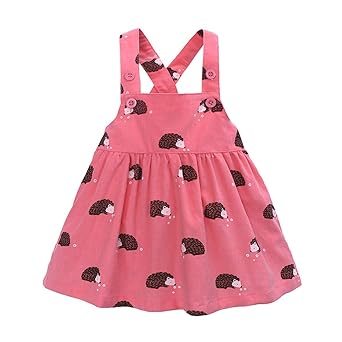 TIFIY Mädchen ärmelloses Kleid Cartoon Kleinkind Drucken Party Overall Kleid