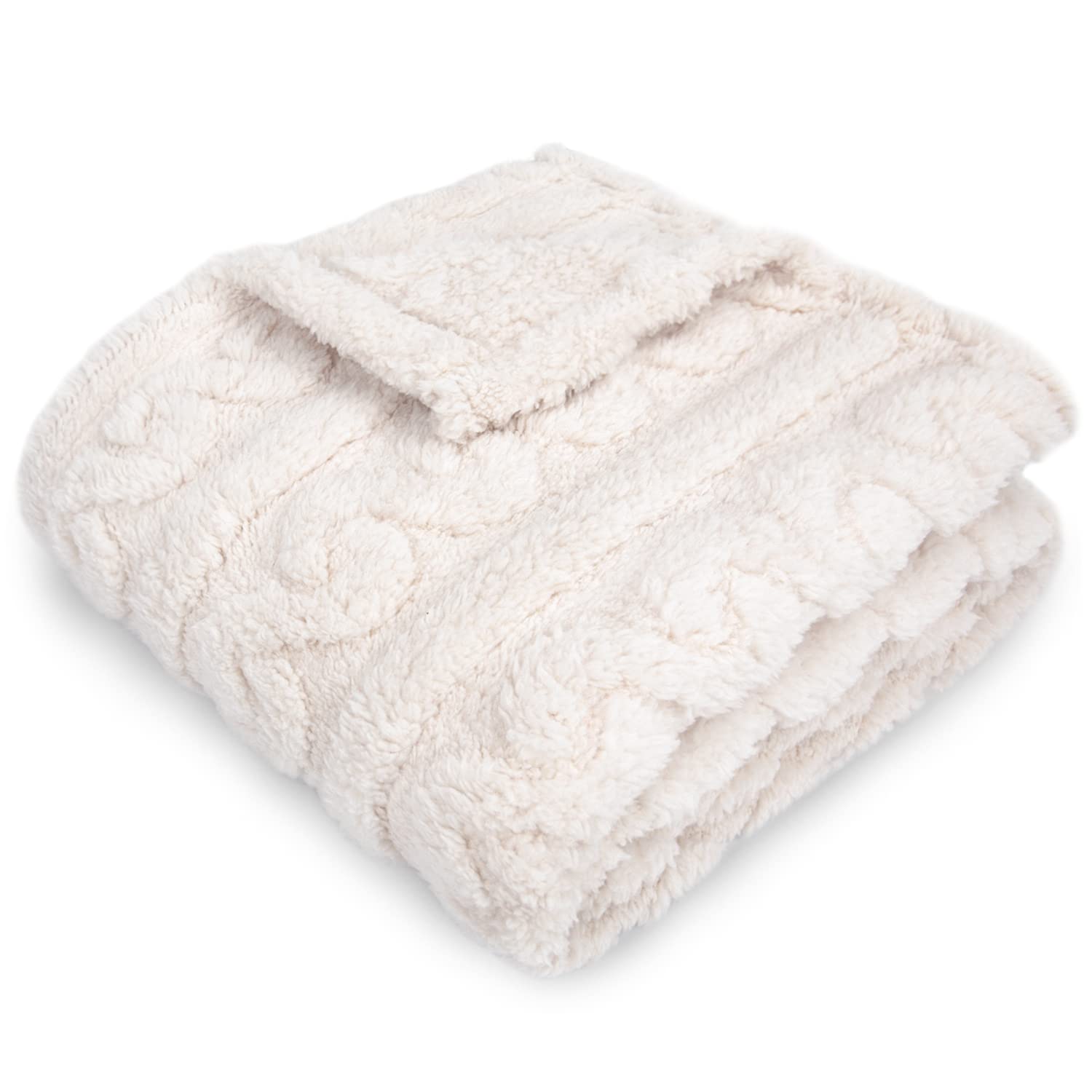 Photo 1 of HOMRITAR Baby Blankets for Boys or Girls 3D Fluffy Fuzzy Blanket for Baby, Soft Warm Cozy Flannel Fleece Warm Infant or Newborn Receiving Blanket 330GSM (30 x 40 Inch, Cream)