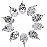 10 Pack of Saint Christopher Medals | Patron Saint of Travelers and Motorists | Religious Pendants for DIY Jewelry and Chaplets | Great Catholic Gift | Made in Italy