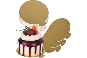 3 Inch Cake Boards, 100pcs Mini Round Cake Cardboard for Mousse Cupcake, Cake Dessert, Cake Decorating, Gold.