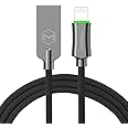 mcdodo Smart LED 4FT/1.2M Auto Disconnect Nylon Braided Sync Charge USB Data Cable Compatible Phone 14/13 Pro Max/12/11/XS Max/XS/8/7/7, 6/6, 6s/6s Plus, 5s/5c/5, Pad Pro/Air 2,Pad mini 4,Pod
