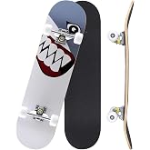 Complete Skateboards- 31 x 8 Inch Kids Skateboards - 8 Layer Maple Double Kick Deck Skateboard