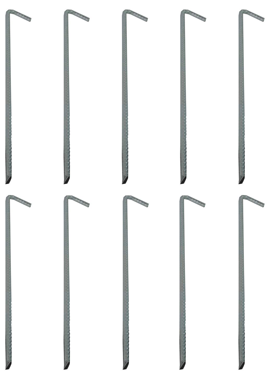 Savage Island 400mm x 8mm 10 Pack Galvanised Heavy Duty Steel Ground Stakes/Tent Pegs/Anchor Stakes. Suitable For Marquees, Trampolines, Gazebos, Bouncy Castles, Tents, Polytunnel Greenhouses