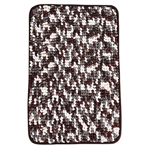 Microfiber Spa Non Slip Absorbent Bathroom Rug Thick Bath Mat Floor Mat Bathtub 20"X32" Brown And Coffee
