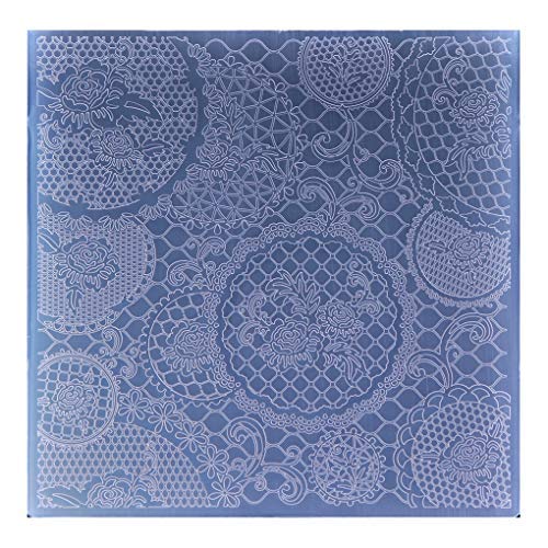 KWELLAM Large Size Flowers Lace Plastic Embossing Folders for Card Making Scrapbooking and Other Paper Crafts,19.8x19.8cm