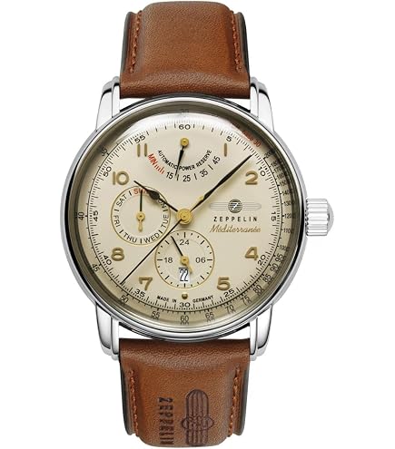 Amazon.com: Zeppelin Z96645 Mens Mediterranee 1921 Leather Strap