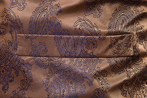 WANNEW Mens Vest Suit Vests Tuxedo Vest Vest for Men(Gold, M)