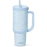 Ello Oasis 40 oz Tumbler with Handle & Retracting Straw | Reusable Insulated Stainless Steel Cup 100% Leakproof, Gifts for Teens Women Men | Keeps cold for 24 Hours, Cup Holder Friendly, Sweet Alyssum
