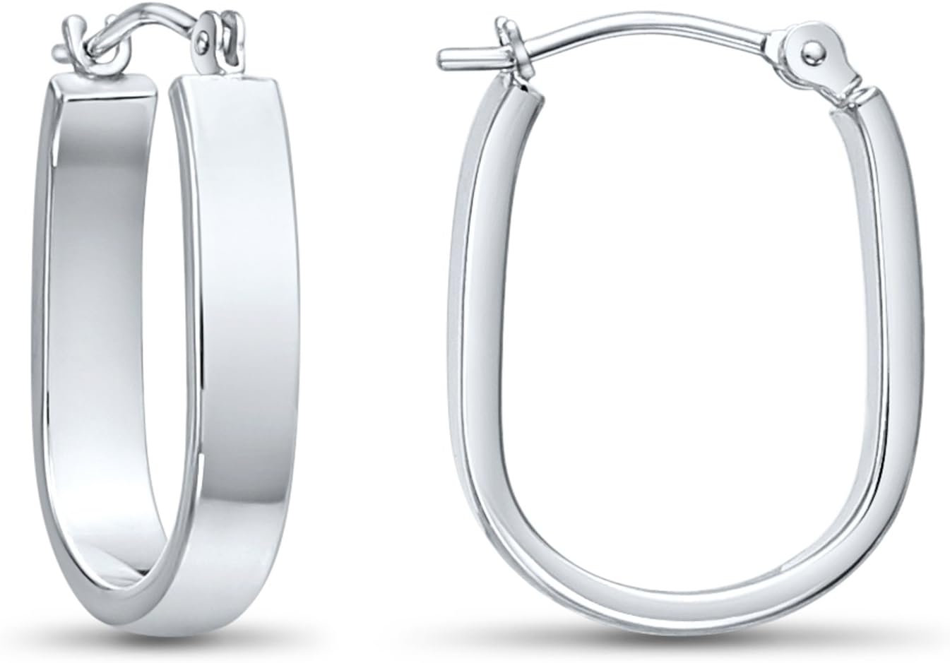 14k Gold Oval Hoop Earrings