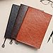 Lined Notebook,izBuy PU Leather Memo Retro Vintage Diary & Journal Paint Edge Ribbon Marker for Men/women Daily Use Gift,About A5 Size,240 Lined Beige Pages,Black(208-25)
