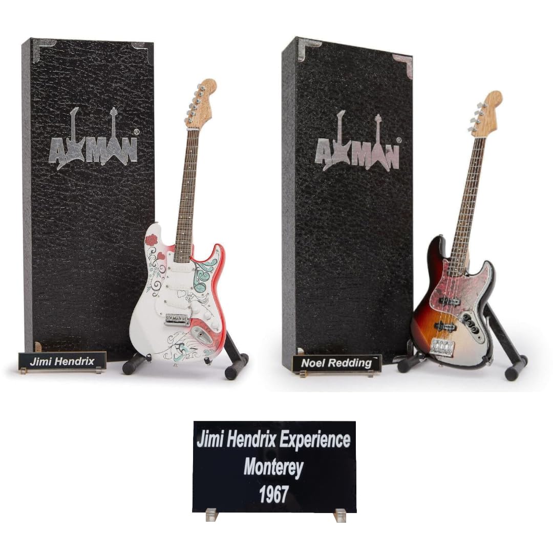 JHE Monterey Miniature Guitar Set | Jimi Hendrix | Noel Redding Handmade Music Gifts