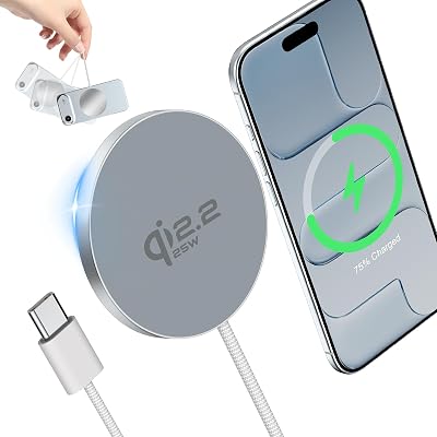 25W Wireless Charger for iPhone 17 Qi2.2 Certified Ultra Fast Charging Magnetic Pad Compatible with iPhone 17/17Pro/17Air/17 Pro Max/16/16 Pro/15 Series, iPhone 14/13/12 Series