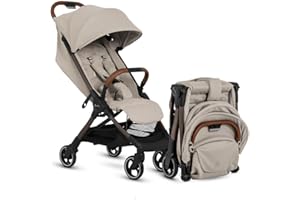 Silver Cross Clic Compact Stroller – Lightweight Travel Stroller for Newborn to Toddler (Birth to 55 lbs), One-Hand Fold, Lie-Flat Seat, Airplane Cabin Approved, UPF50+ Canopy (Latte)