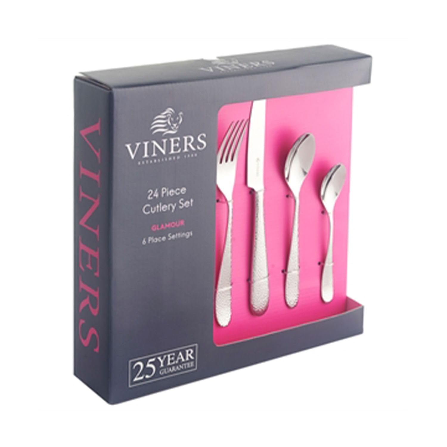 Viners Glamour 24-Piece 18.0 Stainless Steel Cutlery Set in Gift Box (Packaging may vary)