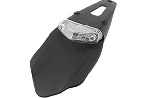 KaTur Rear Fender LED Brake Red Tail Light Lamp with Bracket for Off-Road Motorcycle Motocross Dirt Bike (Clear Lens)