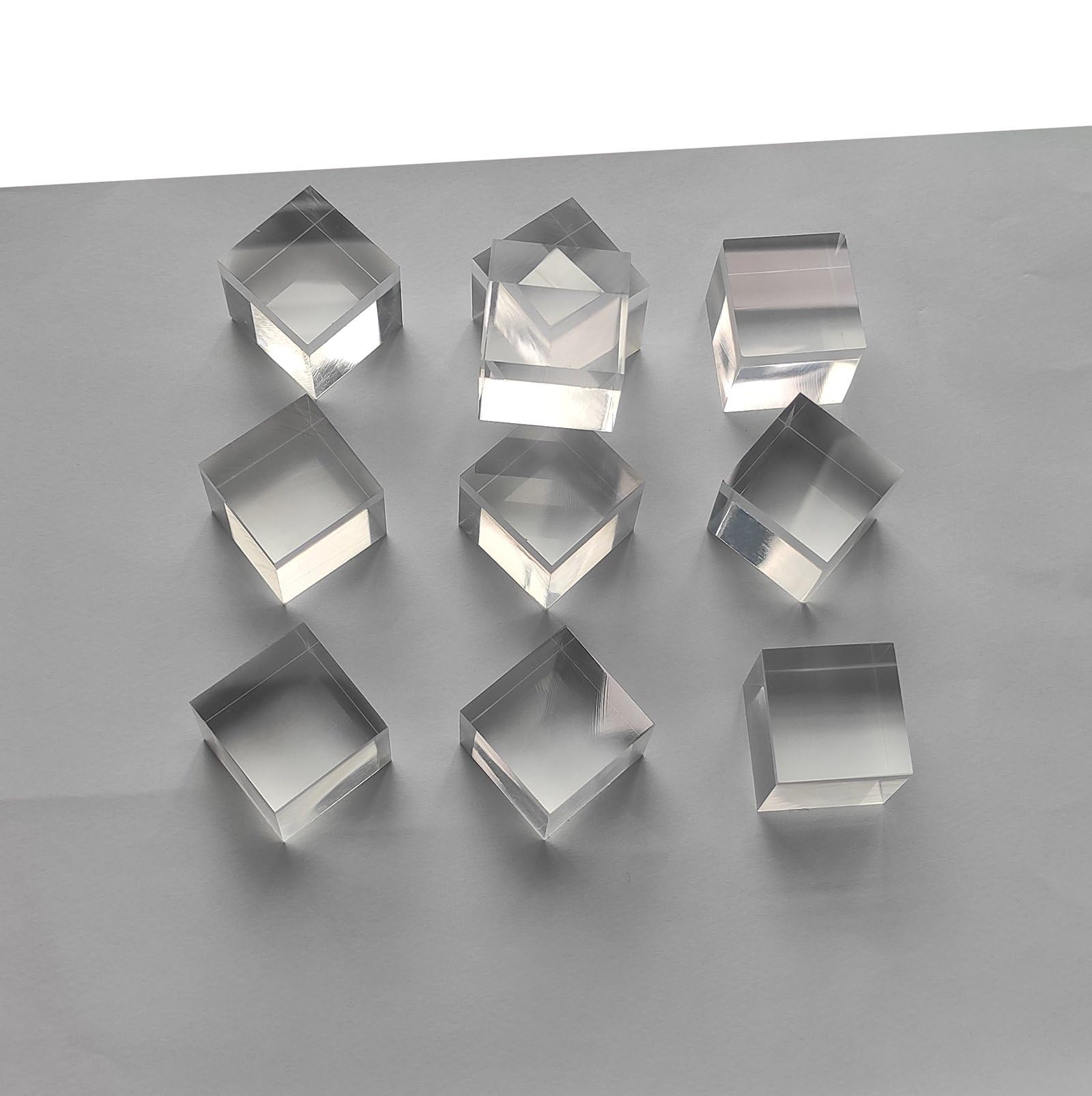 Photo 1 of 10 Pcs 1" x 1" x 1" Clear Acrylic Square Cubes Blocks - All Sides Polished, Plexiglass Plastic Cube Rod Peg