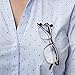 Readerest Magnetic Eyeglass Holder - Set of 2 Stainless Steel Glasses Clip for Shirts - Strong and Secure, Easy Clip-On Holder for Eyeglasses, Sunglasses, ID Badges