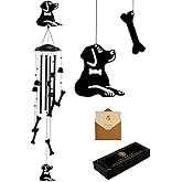 Dog Wind Chimes for Outside, Metal Windchimes Outdoors Clearance with 4 Aluminum Tubes, Garden Patio Yard Home Decor, Dog Gifts for Pet Lovers Women Men Mom Grandma, Unique Festival Birthday Gift
