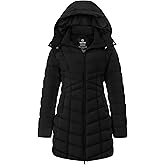 wantdo Women's Puffer Jacket Warm Padded Winter Coat Long Quilted Jacket (Available in Plus Size)
