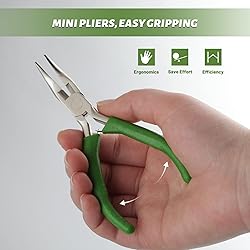 SPEEDWOX Mini Curved Nose Pliers with Serrated Jaw