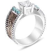 JadeAngel Shiny Cubic Zirconia Statement Ring Antique Flower Vine Design Vintage Rings for Women Cocktail Birthday Wedding Valentine Gift