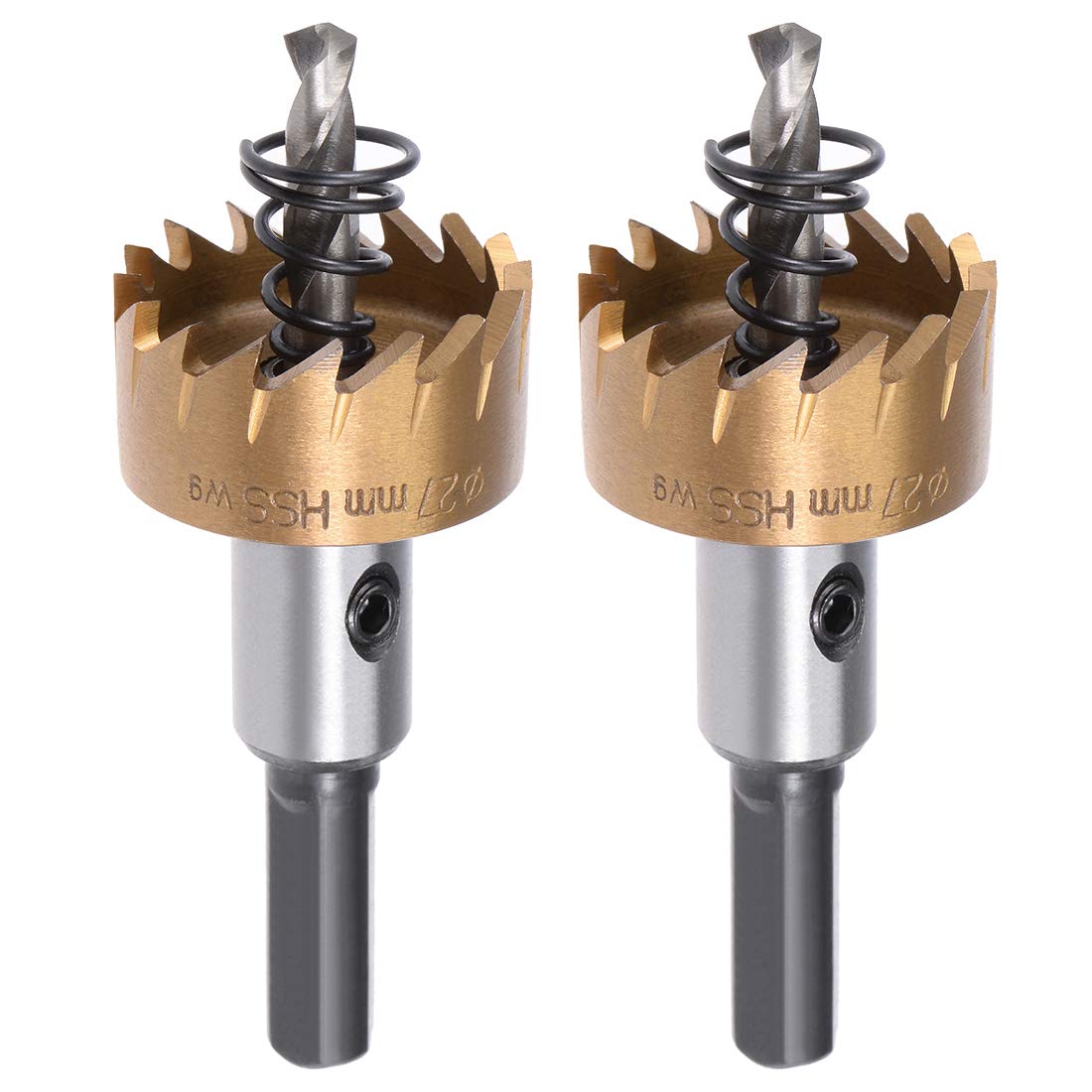 Sourcingmap 2 Pcs 27mm HSS Drill Bit Hole Saw Stainless High Speed Steel Metal Alloy
