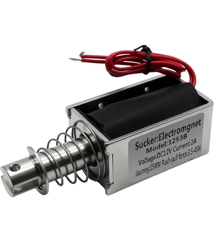WANGCL FJ-Z05 Gleichstrom-Magnetspule – 12 V, 2,5 A, 45 N, 15 Mm Hub – Push-Typ Elektromagnet Mit Rahmen – Für Lineare Bewegungen