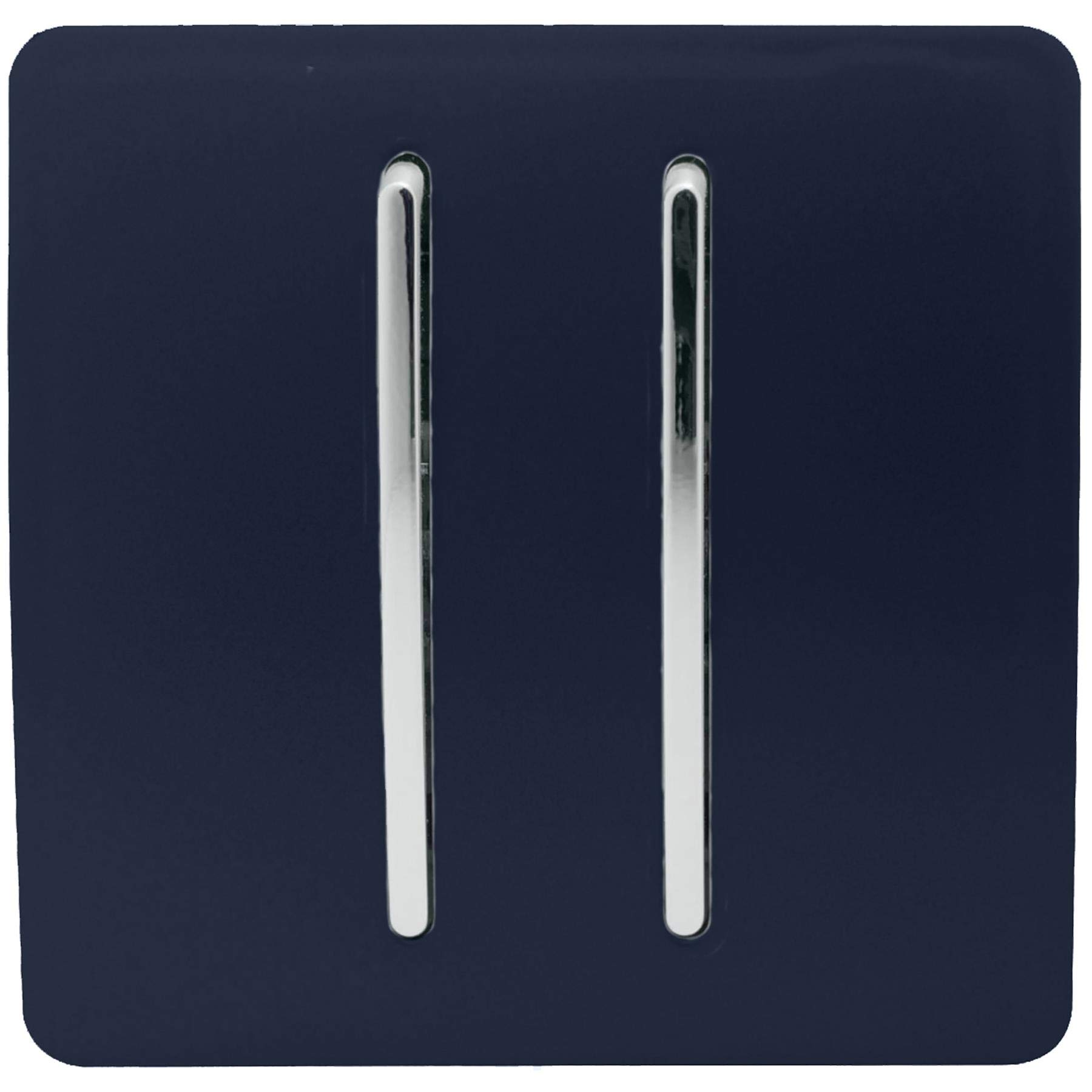 Trendi 2 Gang 1 Way Artistic Modern Glossy 10 Amp Rocker Tactile Light Switch