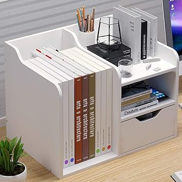 Desk Tidy Desktop Organizer Buro Storage Rack Holz Regaldisplay For Office Kuche Zubehor Badezimmer Make Up Schreibtisch File Organizer Multi Function Color A Size Free Size Amazon De Kuche Haushalt