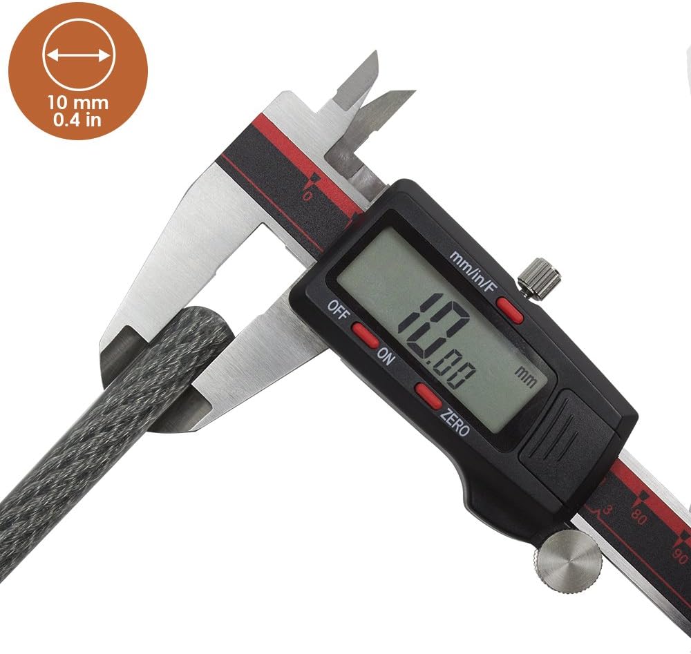 BV 30FT Security Steel Cable with Loops, Braided Steel Flex Cable, Lock Cable 3/8 Inch, for U-Lock and Padlock (Set of 2): Sports & Outdoors