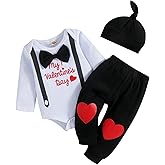CETEPY Baby Boy Clothes Newborn Girl Outfits Long Sleeve Letter Romper Love Pants Cute Hat 3Pcs 0-18 Months