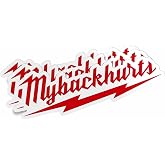 My Back Hurts Funny Vinyl Sticker Decal, 3pcs, 2 Inches - for Builder Electrician Construction Welder Carpenter, Car, Laptop, Motorcycle or Any Smooth Surface