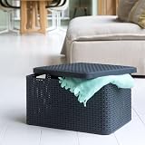 Curver Basket with Lid Rattan Style Large - polypropylene storage view 4