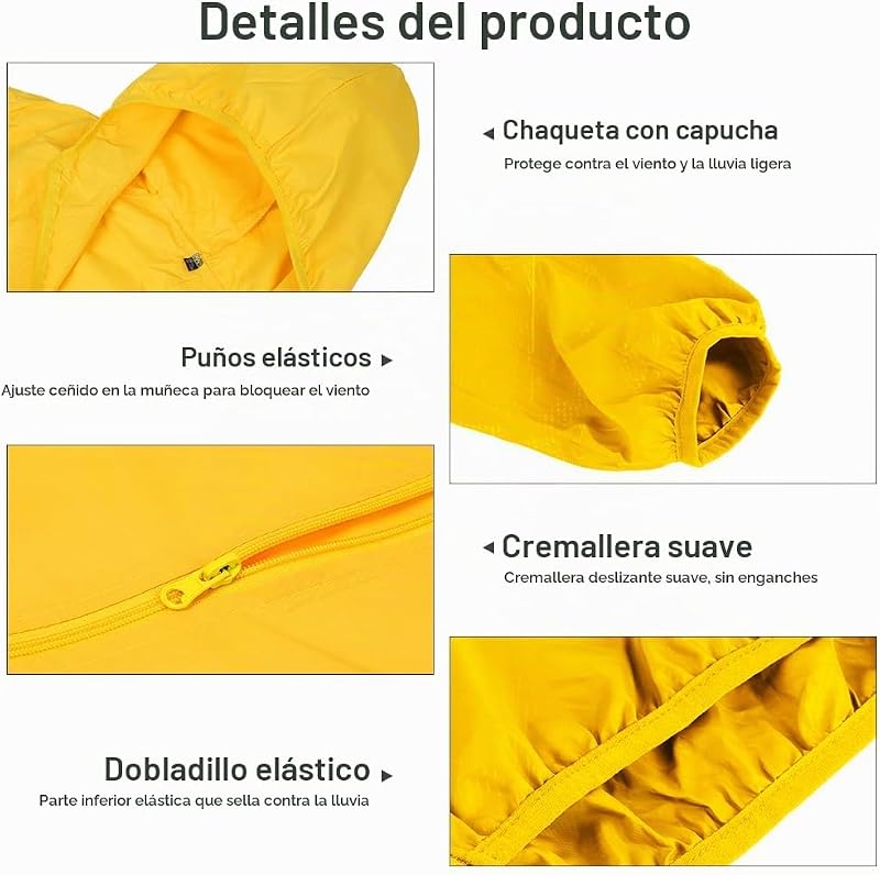 Hombre Chaqueta Impermeable, Chubasquero Hombre Impermeable