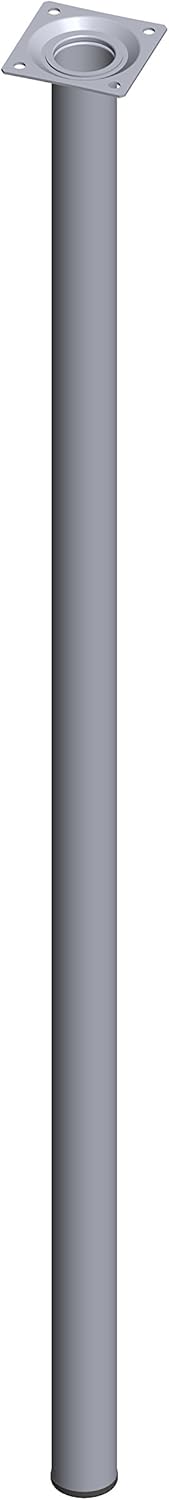 Element System Steel Pipe Feet Round Table Leg, Furniture Feet including Screw-On Plate, 18133-00352