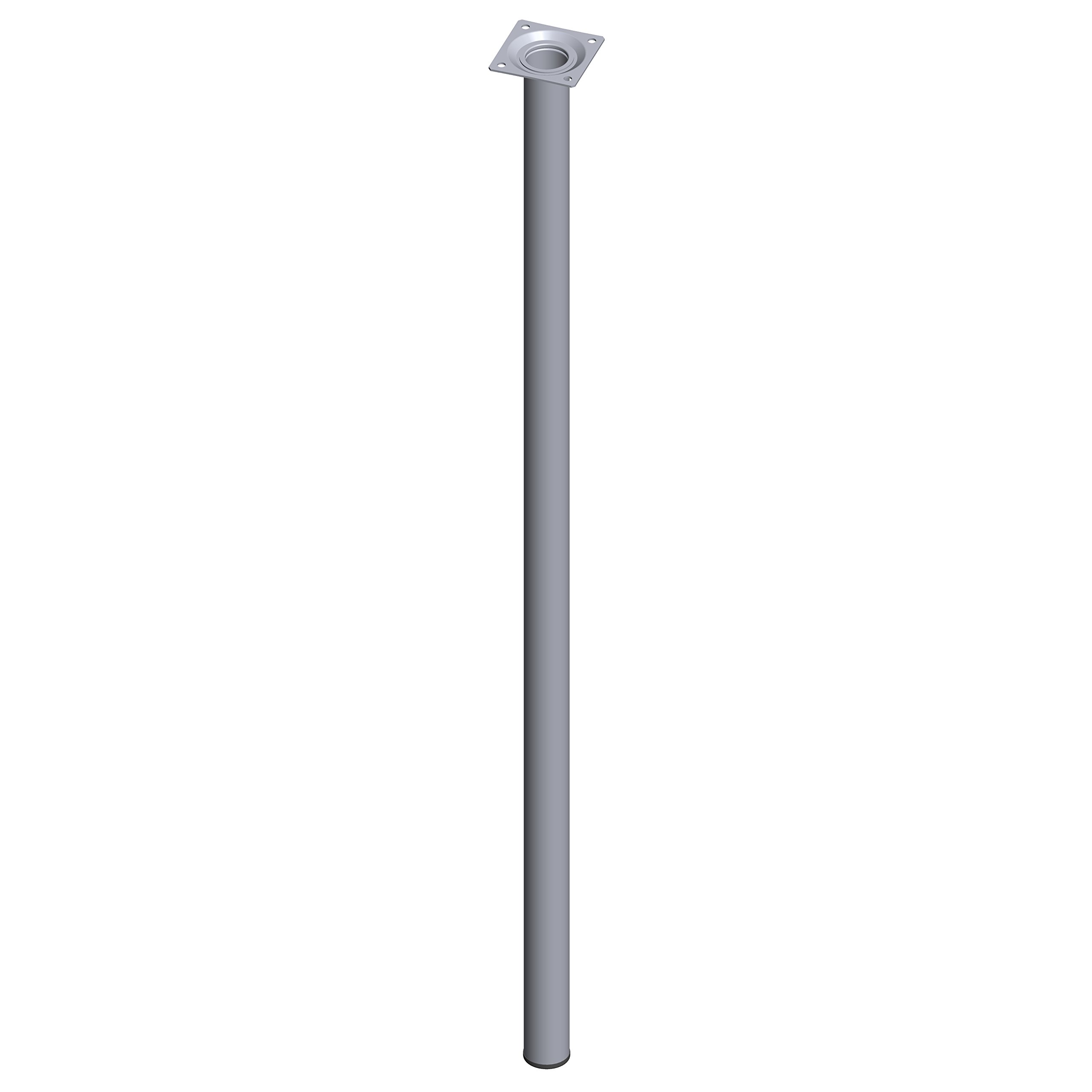 Element System Steel Pipe Feet Round Table Leg, Furniture Feet including Screw-On Plate, 18133-00352