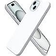 ORNARTO Compatible with iPhone 15 Plus Case 6.7", Slim Liquid Silicone 3 Layers Full Covered Soft Gel Rubber Cover Protective Phone Case with Anti-Scratch Microfiber Lining-White
